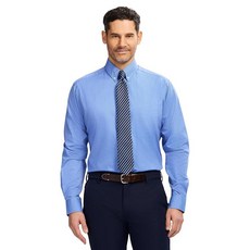 Izod 남성용 드레스 셔츠 클래식 핏 핀포인트 옥스포드 긴소매 올 오버 스트레치 버튼 다운 칼라 블루 재스퍼, Izod 남성용 드레스 셔츠 클래식 핏 핀포인트 옥스포