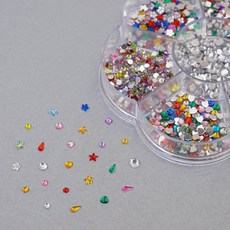 네일스토어 네일스톤 7종 세트-5 하트 별 물방울 사각 원형 꽃, 1개, 1.네일스톤 7종 세트-5/S480