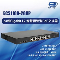 Edge-corE Edgecore ECS1100-28HP 24埠智慧網管型PoE交換器, 1個