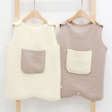 아이꼼므 1세~7세 아동 유아 아기 남아 여아 배앓이 방지 실내 조끼 면누비 포켓 수면조끼