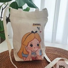 캔버스 텀블러 캐리어 홀더 테이크아웃 패브릭텀블러캐리어, 캔버스 드링크백(콘아이스크림)