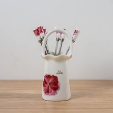 플라워 칸타타 프릴수반(소) 과일꽂이 7개, 1세트, 상세참조, 레드플라워