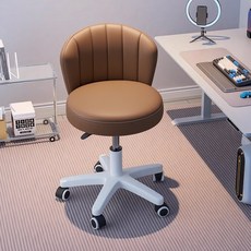 SeekFun 높이조절 화장대 의자 회전 바퀴형 등받이 의자 침실 화장대 전용, 1개, Brown/브라운