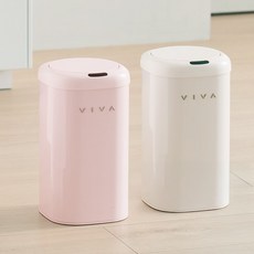 비바 센서 휴지통 디엣지 11L 2P 종량제 기저귀 냄새차단 자동 센서 휴지통, 옐로우, 코랄