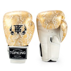 TOP KING 蟒蛇皮紋款 泰拳拳擊手套 - 古川小夫 TKB 真皮拳套 蟒蛇 白金色, 1個