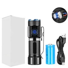 몬리 울트라 브라이트 미니 P50 LED 손전등 야외 모자 클립 토치 USB C 꼬리 으로 충전식 캠핑 사냥 비상 램프, 1PCS
