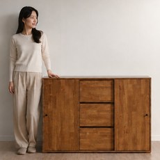 브루노 솔드 2단 E0 미닫이 슬라이드 수납장 1200 서랍장 수납장, 브루노 솔드 1200 2단 서랍수납, 월넛