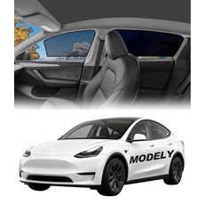 KOCZIL 테슬라 모델 Y 2020-2024용 후면 창문 햇빛 가리개 | 정전기 부착 쉬운 설치 및 제거 반투명 프라이버시 쉐이드 | 2025 2026 모델 Y 주니퍼용, Side-Half Front + Rear-4pcs