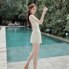 L.HOUSESTORE봄여름 수영복 세트 관능 원피스 스타일의 자외선 차단