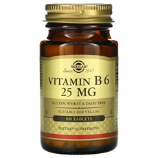 솔가 비타민 B6 25mg 타블렛, 1개, 100정