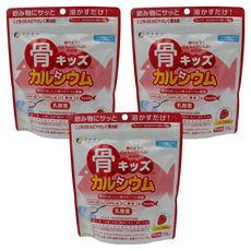 화인재팬 뼈키즈 칼슘 딸기 맛 파우더, 140g, 3개