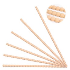 해미니 비즈 우드 트림 몰딩 장식 보빈 페인트칠 15 미완성 7인치 장식용 나무 3D, 6, 14mm