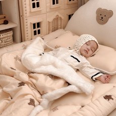 비비엔다 모달 다우니퍼 신생아 아기 겨울 블랭킷 이불 담요 브라우니베어 L, M (70x100cm 휴대용으로추천), 리틀퍼피