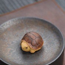 茶器堂 手工紫砂小烏龜 桌面裝飾擺件 辦公室書房茶道配件, 紫砂小萌龜