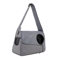 寵物外出單肩包 透氣斜挎設計 減壓肩帶 貓咪狗狗適用, 1個, 黑色