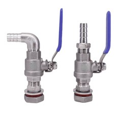 810 12 14 15 16 19 20 25mm 호스 바브 3/4" BSP 304 스테인리스 스틸 벌크헤드 볼 밸브 탭 수도꼭지 스위, 01 3I4 Inch, 02 Straight, 03 Fit 12mm ID Hose