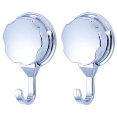 WE CHAMP 超強力電鍍鎖真空掛勾 ABS材質 多層電鍍 強力承重 安裝方便, 銀色, 2個