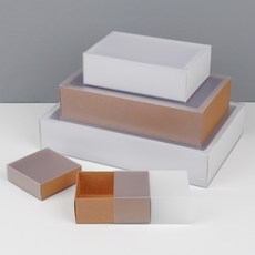 접이식 반투명 슬라이드 선물박스, 혼합색상, 화이트 - 18x12