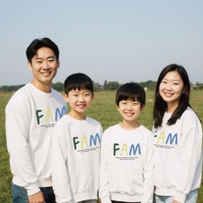 온어스샵 팸 가족맨투맨티셔츠 가족여행티 패밀리룩 가족사진의상