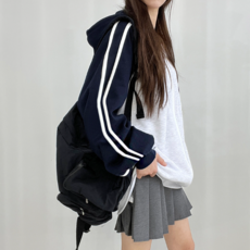 [단독진행] 스트릿 트랙 오버핏 후드집업 2컬러