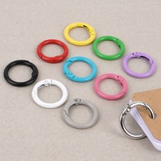 1P 컬러 오픈형 원형 고리링 24mm 펀치고리, 화이트