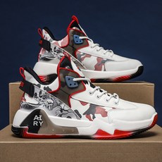 PU面籃球鞋 耐磨系帶運動鞋 青少年訓練鞋 透氣防滑休閒鞋台灣出貨