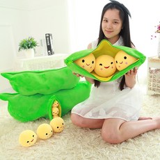 現貨可愛豌豆造型抱枕 太妍同款午睡枕 長抱枕 居家生活生日禮物, 黃色豆,（大號）長度約 49*17公分