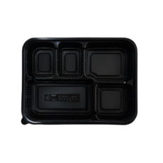 일회용 5칸 도시락 돈까스 배달 포장 용기 찬용기 TY-1005, 1세트, 200개입