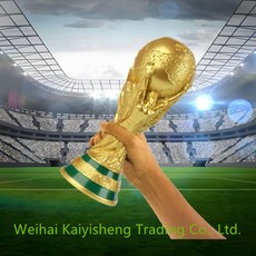 KYIS US-CAN-MEX 2026 월드컵 대회 우승컵 모형 축구팬 기념품 우승컵 (수지 재질), 골드, 1개