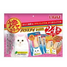 이나바 챠오 야끼사사미 24P 고양이간식, 구운 닭가슴살, 24개