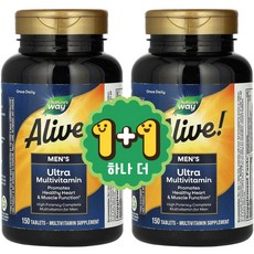 [1+1] 네이처스웨이 남성용 하루영양소 200% 울트라 멀티비타민 150정 / 해외직구 미국정품, 2개