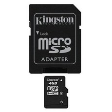 Kingston 마이크로 SD 4GB 메모리 카드 어댑터 포함, 1개