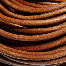 레더랑 둥근 가죽 끈 6mm 내추럴 가죽공예 가방끈 천연소가죽끈 스트랩 가죽줄 가방 만들기 부자재 DIY재료, 1개, 내추럴 1m