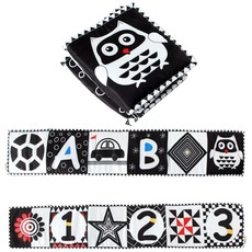 新生兒黑白床圍布書 嬰兒床圍 寶寶撕不爛布書 可啃咬布書 益智早教 視覺訓練 啟蒙動物布書, AIPINQI, 黑白系列