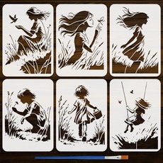 PET 아트 리모델링 스텐실 텍스처 패턴 트랜스퍼 벽면 핸드페인팅 DIY, 휴먼 170, 1개