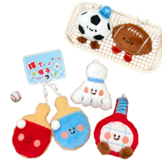 마그네티크 커플키링 스포츠 가방인형 말랑 봉제 1+1, 1개, 배드민턴, 8cm