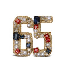 톰 브라운 크리스털 장식 자수 브로치