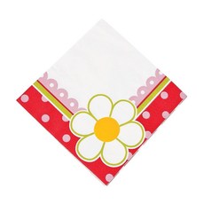 해외 Oriental Trading Berry 1st Birthday Blast 챠밍 데이지 오찬 종이 냅킨 - 16.5cm6.5인치 16개 자녀의 축하를 위한 생생하고 매력적