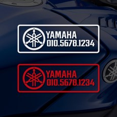 야마하 오토바이 전화번호스티커 주차번호, 1개, 라지x빨강