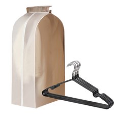 폰박스 부직포 투명 옷커버 행거 커버 옷걸이 세트, 반투명, 1개