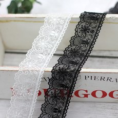 원단킹 TR레이스] 4.4cm 여덟개꽃잎 2color(98257), 블랙