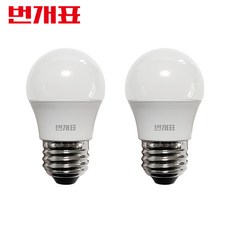 번개표 / 금호전기 LED 인지구 전구 4W, 주광색, 2개