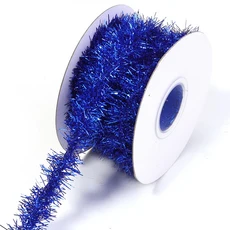 10야드 금색 와이어 가랜드 틴셀 행잉 라탄 크리스마스 트리 장식 웨딩 생일 파티 컬러풀, 07 Deep Blue