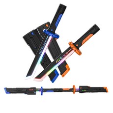 炫彩LED發光玩具劍，兒童角色扮演玩具劍，安全耐用玩具劍，附劍鞘, 藍色, 1個