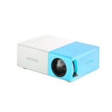 빔프로젝터 초단초점 가정용 스마트빔 미니 LED Yg300 업그레이드 버전 1000 루멘 320x240P HDMI 호환 USB 오디오 홈 미디어 플레이어 비머, 5) 블루 - EU 플러그