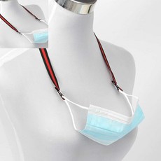 십땨 마스크 스트랩 레드블랙 어린이마스크목걸이 목걸이줄 마스크목걸이