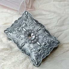 法式宮廷珠寶盒-銀/紅 飾品盒/首飾盒/收納盒 聖哲曼, 銀色, 1個