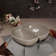 [짬짜면 그릇] 짜장면 짬뽕 탕짜면 자장면 중국집 반반 멜라민 짬짜 면기, 2개, 웰빙마블