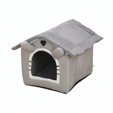 겨울필수템 따뜻하고 포근한 펫하우스 분리형 강아지 고양이 침대, 1개, 그레이