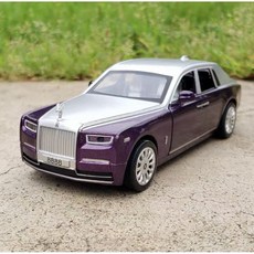 勞斯萊斯幻影 1：32 豪華轎車模型 合金仿真六開門 對開門設計 兒童玩具車 收藏擺件, 1個, 紫+銀【彩盒包裝】